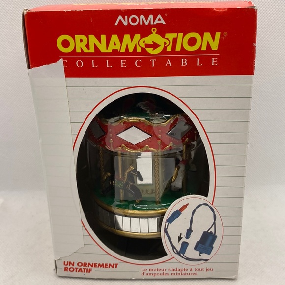 Vintage Noma Ornamotion Carousel Rotating Christmas Tree Ornament Holiday 1989 - Picture 4 of 15